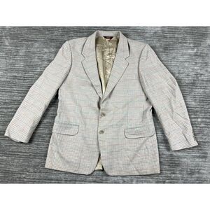 Farah Blazer Mens 44R Multicolor Plaid Polyester/Wool/Silk‎ Sports Jacket